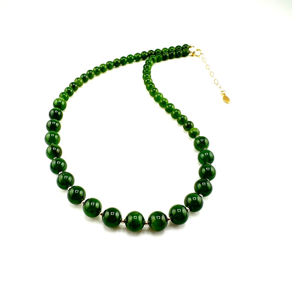 Jade Necklace with 14k gold filled Accents Necklace - by Sarita Kamat|4484