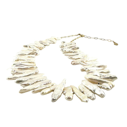 Freshwater Biwa Pearls Necklace 14kgf - by Sarita Kamat|3468