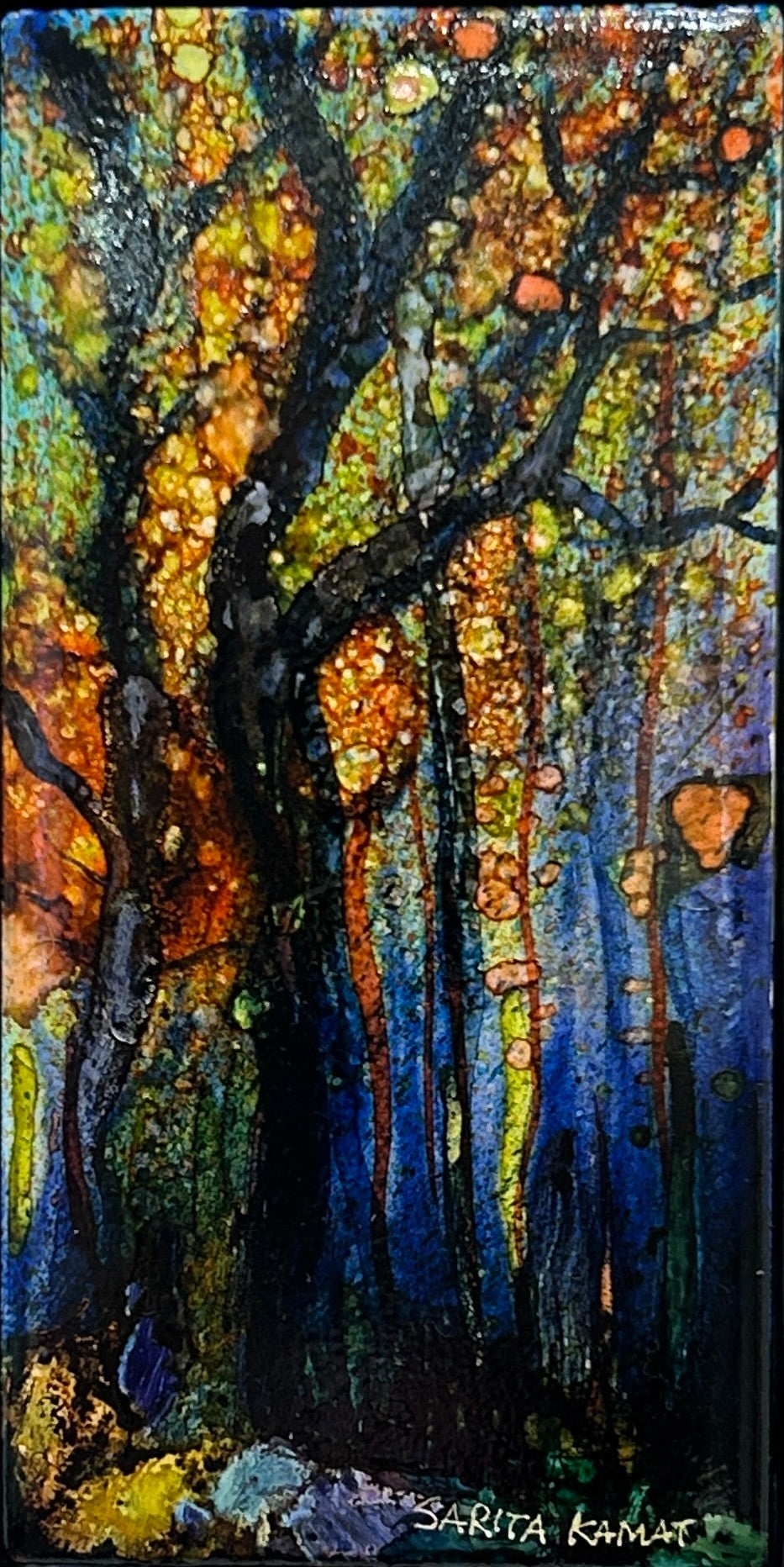 The Enchanted Forest #44 | Original Alcohol Ink Painting by Sarita Kamat Designs|4729