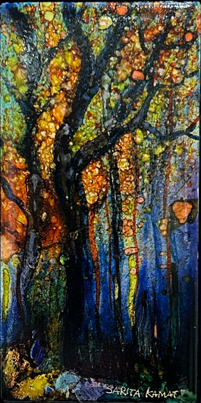 The Enchanted Forest #44 | Original Alcohol Ink Painting by Sarita Kamat Designs|4729