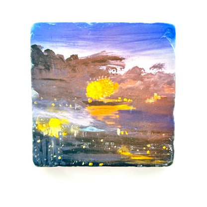 The Fleeting Horizons of Lake Michigan Print Coaster- Printed at Artem|4509