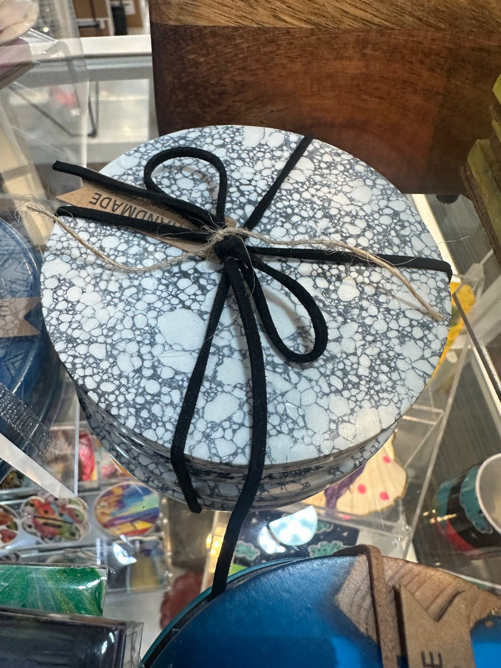 Black & White Speckled Coasters - set of 4|4412