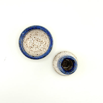 Ceramic Toothpick holder & small bowl set (Blue & White) by Frank Seter|3996