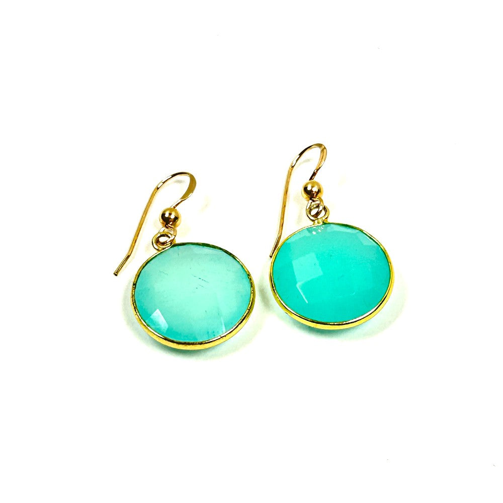 Sea Green Chalcedony Earrings 14k Gold Filled - by Sarita Kamat Designs|5268