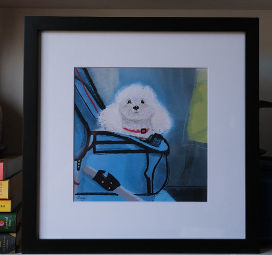 Dog in Stroller Print (Framed) - by Ahalya Mandana|5330
