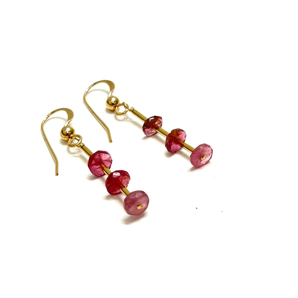 Pink  Tourmaline 14kgf Earrings - by Sarita Kamat|3817