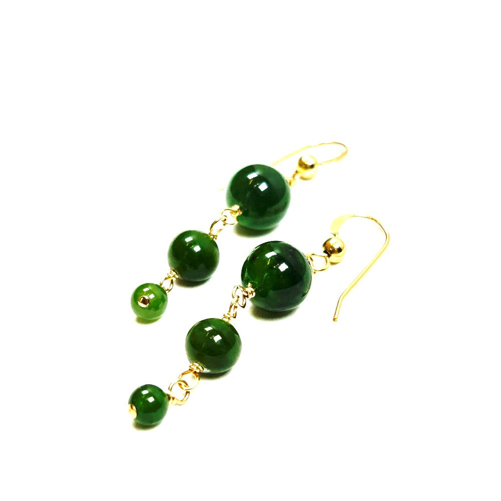 Jade and 14k Gold-Filled Drop Earrings  - by Sarita Kamat Designs|4677