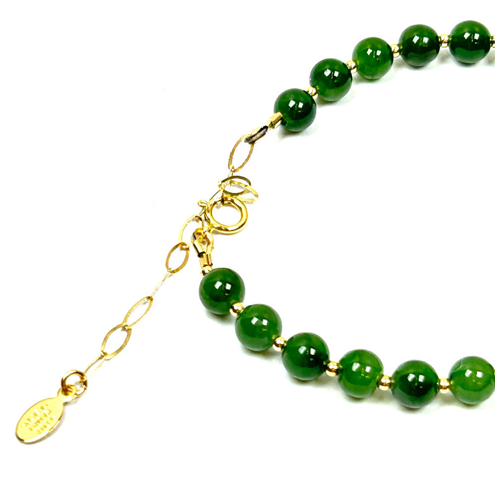 Genuine Russian  Jade & 14k Gold-Filled Bracelet  - by Sarita Kamat Designs|5711