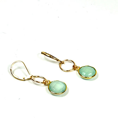 Aqua Chalcedony and 14k Gold-Filled Earrings  - by Sarita Kamat Designs|4897