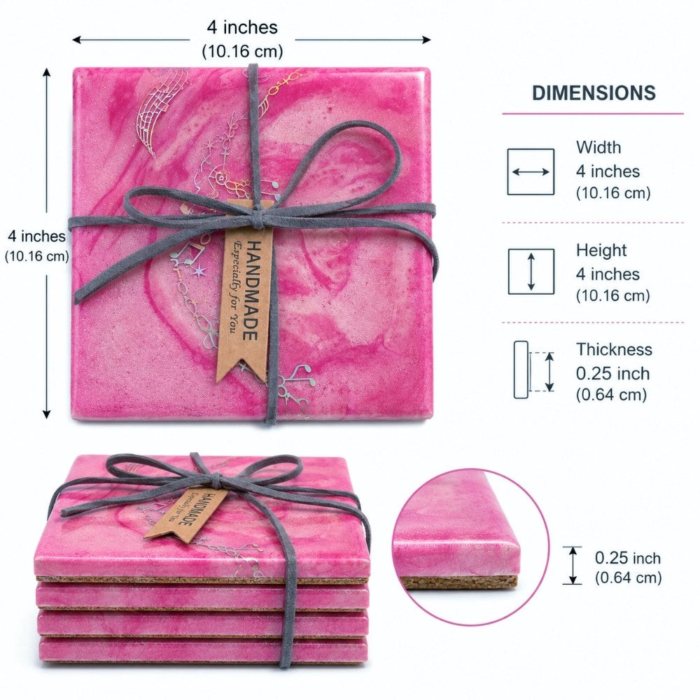 Pink Musical Coasters - set of 4|4200