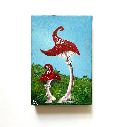 Whimsical Mushroom Field 4x6" -by Emma Campbell|3923