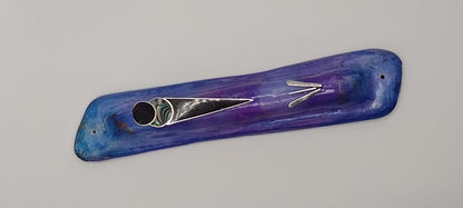 Bluish Purple Mezuzah with Amulet - by Rachael Gross|4850