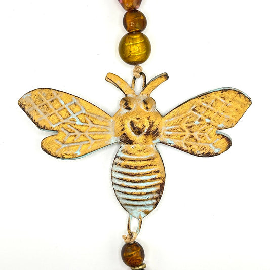 98. Bee bell w/ India glass beads - By Lesa Davis|4305