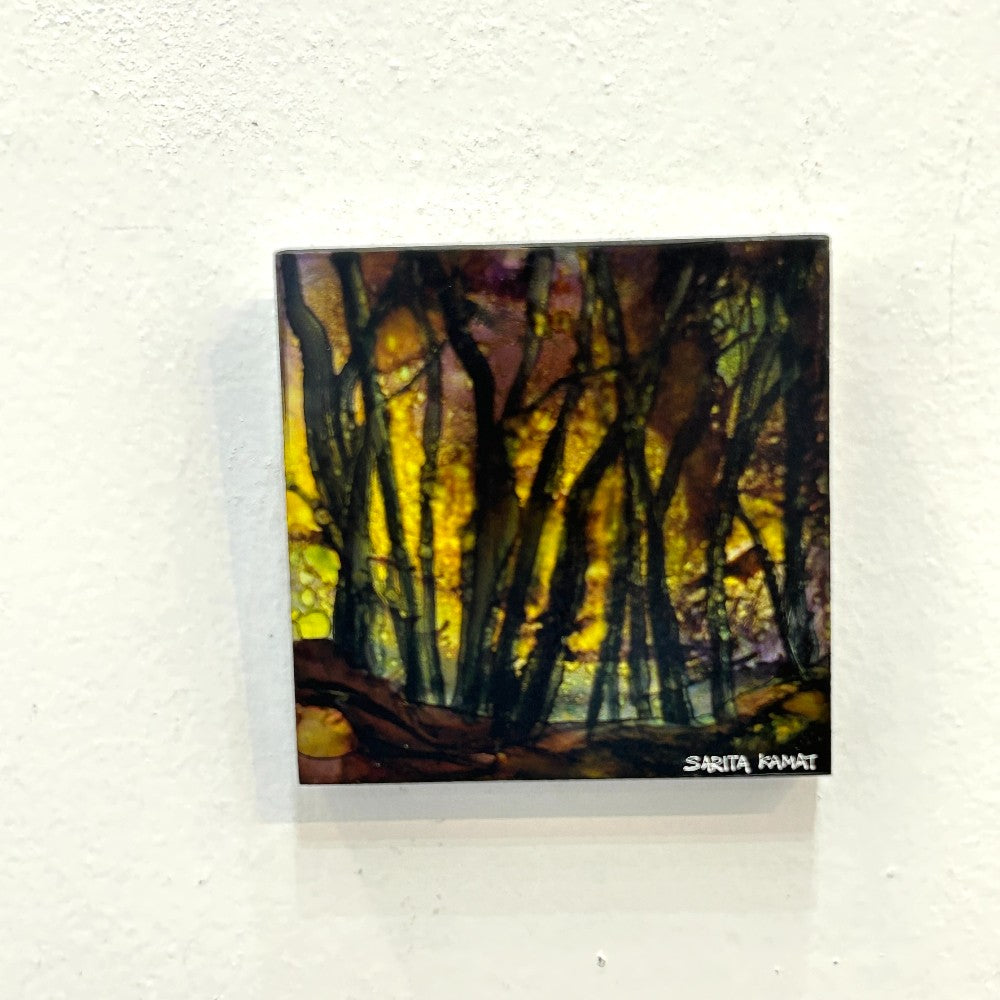 The Enchanted Forest #71 Original Alcohol Ink Painting - by Sarita Kamat Designs|5174