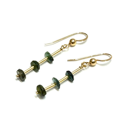 Green  Tourmaline 14kgf Earrings - by Sarita Kamat|3822