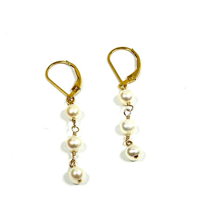 Freshwater Pearl and 14k Gold-Filled Earrings - by Sarita Kamat Designs|4888