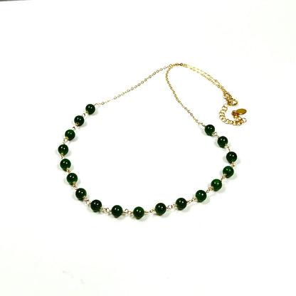 Green Jade Sterling Silver Necklace - by Sarita Kamat Designs|4616