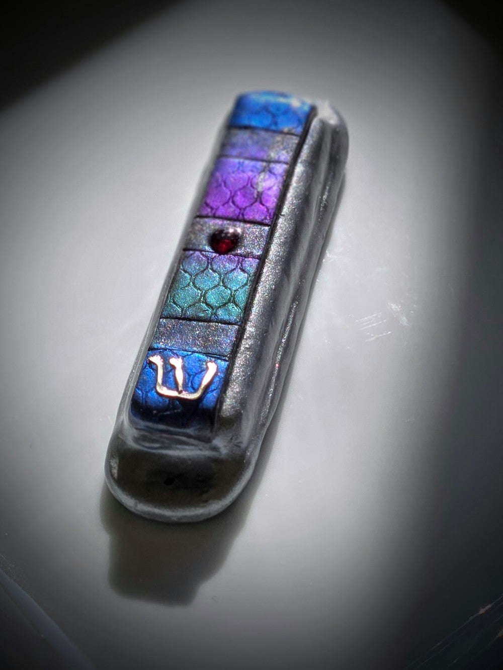 Bargello patterned Mezuzah - by Rachael Gross|4830