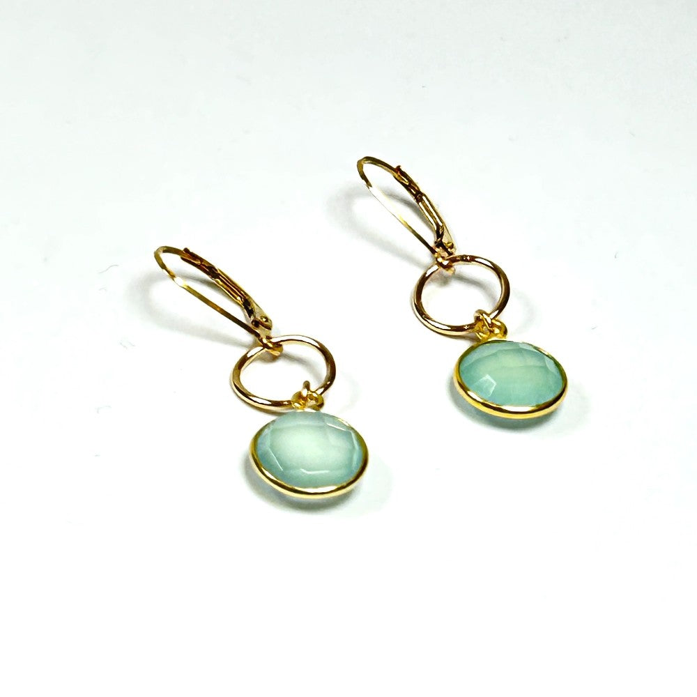 Aqua Chalcedony and 14k Gold-Filled Earrings  - by Sarita Kamat Designs|4898