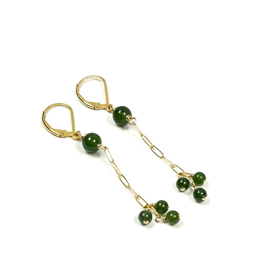 Jade Cascade – Jade and 14k Gold-Filled Earrings - by Sarita Kamat Designs|4625