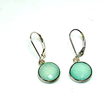 Aqua Chalcedony and Sterling Silver Earrings - by Sarita Kamat Designs|4895