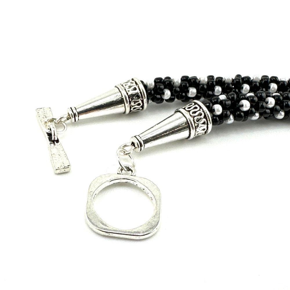 Black & White Polka Dot Necklace by Terry Nugent|3514