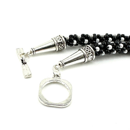 Black & White Polka Dot Necklace by Terry Nugent|3514