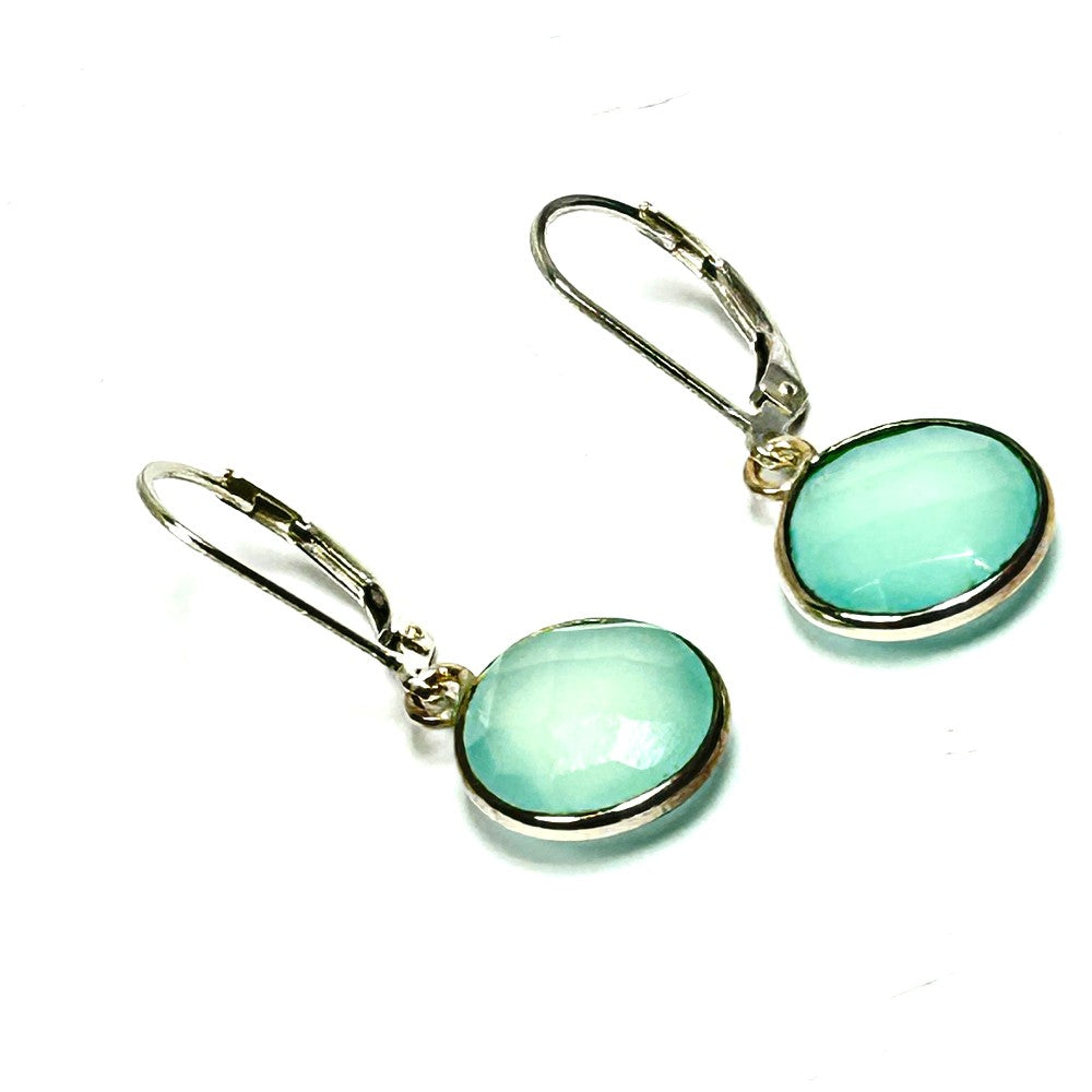Aqua Chalcedony and Sterling Silver Earrings - by Sarita Kamat Designs|4894