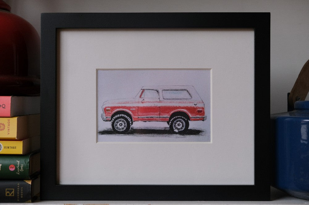 Red Car Print (Framed) - by Ahalya Mandana|5345