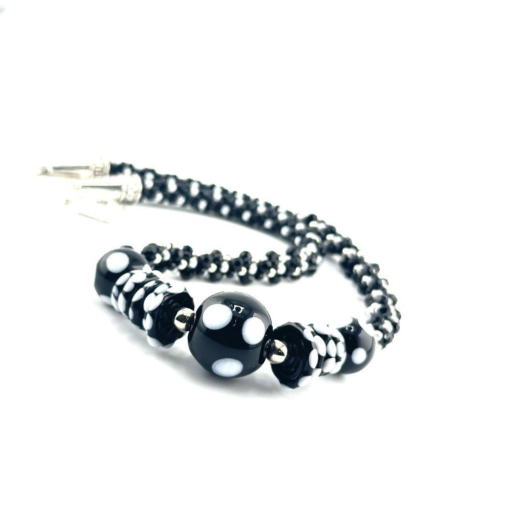 Black & White Polka Dot Necklace by Terry Nugent|3513