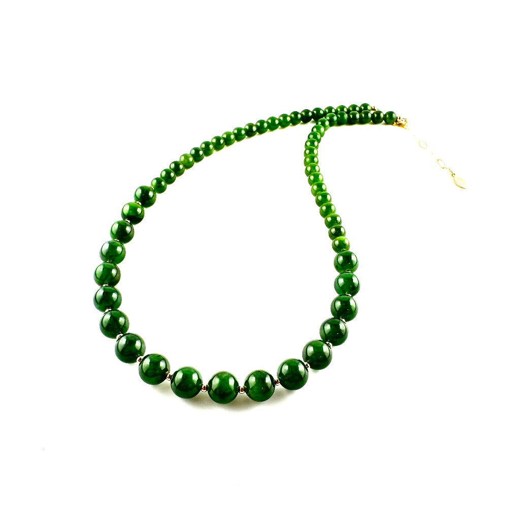 Jade Necklace with 14k gold filled Accents Necklace - by Sarita Kamat|4487