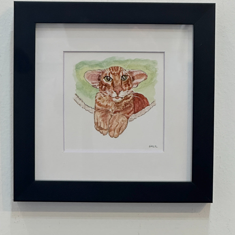 Oriental Cat - Original watercolor by Salil Kamat|5721