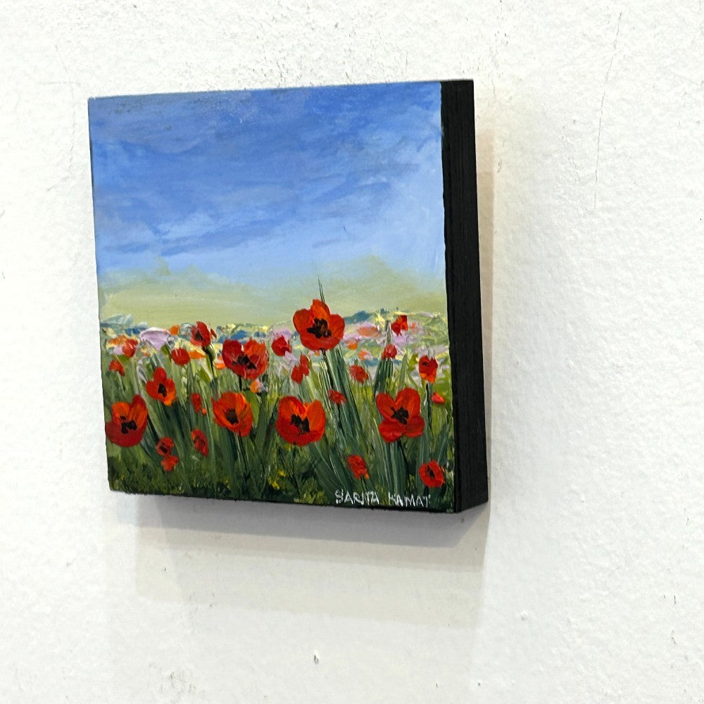 Where Poppies Dance – Original Acrylic Poppy Painting by Sarita Kamat|5534