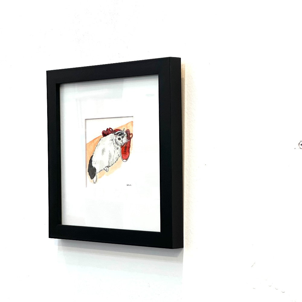 Cat loves Red Shoes - Watercolor by Salil Kamat|3485