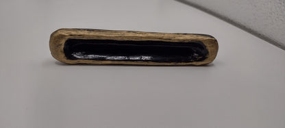Black Mezuzah with Abalone Star of David by Rachael Gross|4871