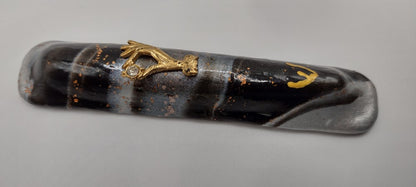 Black, Silver and Gold Mezuzah - by Rachael Gross|4843