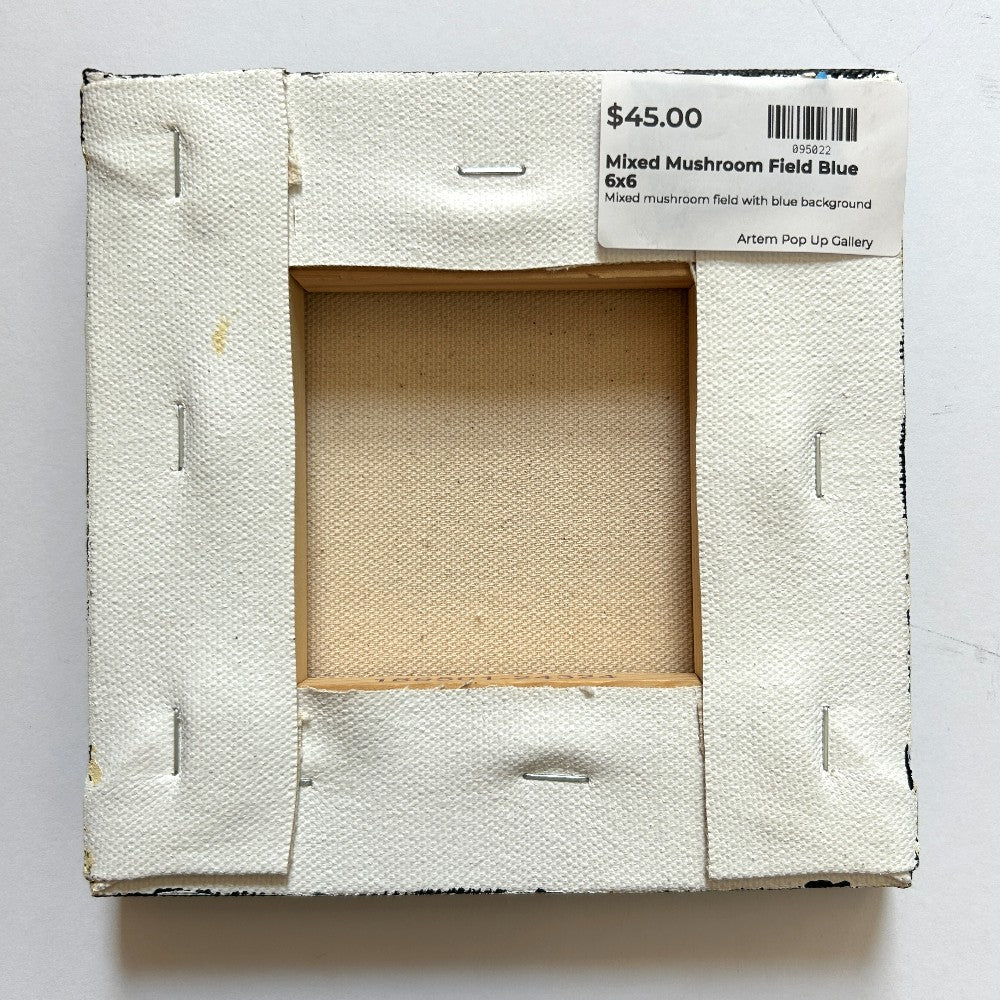 Mixed Mushroom Field Blue 6x6 - by Emma Campbell|3916
