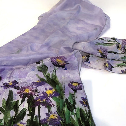 Iris Field Silk Scarf - Sarita Kamat|3652