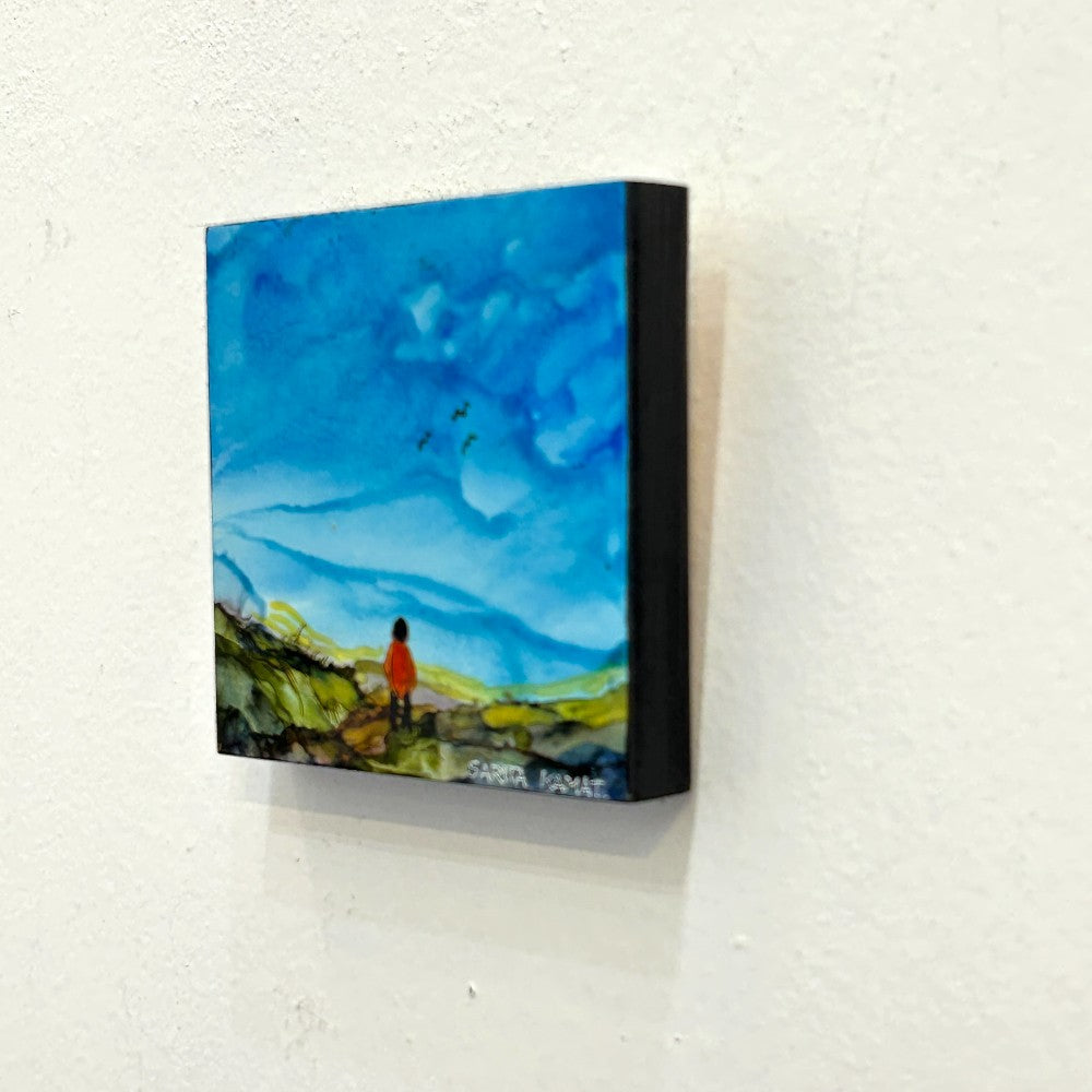 Beyond the Horizon - Original Alcohol Ink Painting - by Sarita Kamat Designs|5178