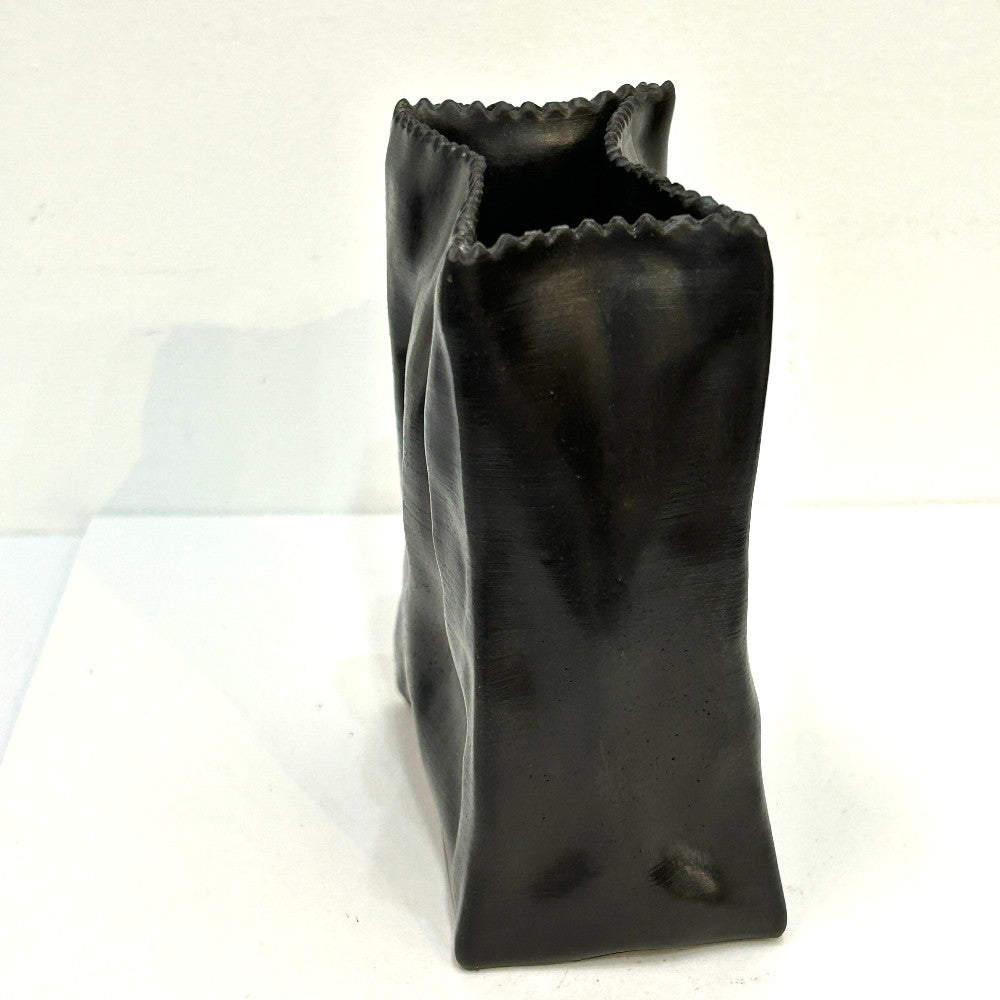 Organic Textured Black Concrete Vase - by Hirman Ahmed|5602