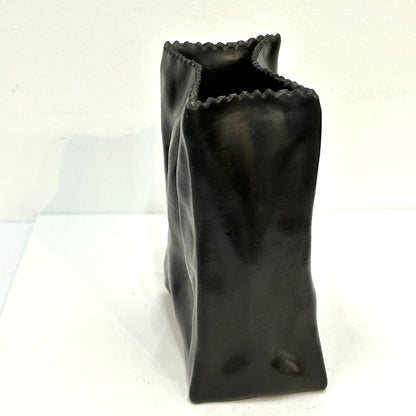 Organic Textured Black Concrete Vase - by Hirman Ahmed|5602