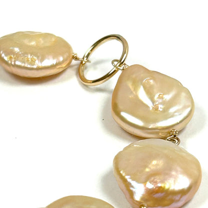 Peach Coin Pearl Bracelet 14k gold filled - by Sarita Kamat Designs|4884