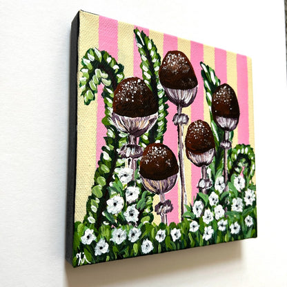 Button Field Pink 6x6 - by Emma Campbell|3908