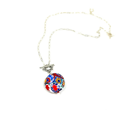 Millefiori Glass Pendant Necklace - by Sarita Kamat Designs|5387