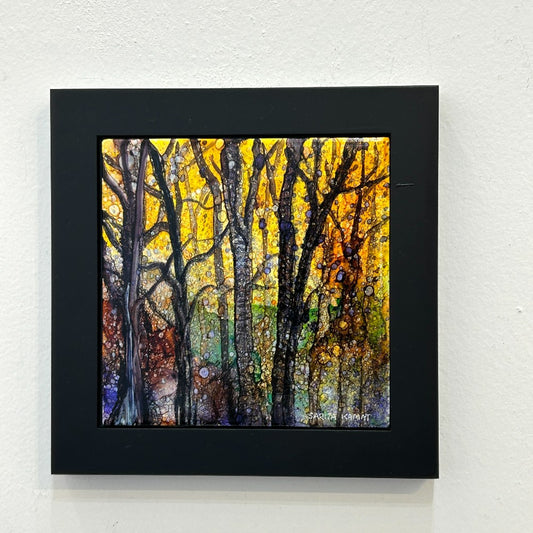 The Enchanted Forest #70 Original Alcohol Ink Forest Painting - by Sarita Kamat Designs|5169