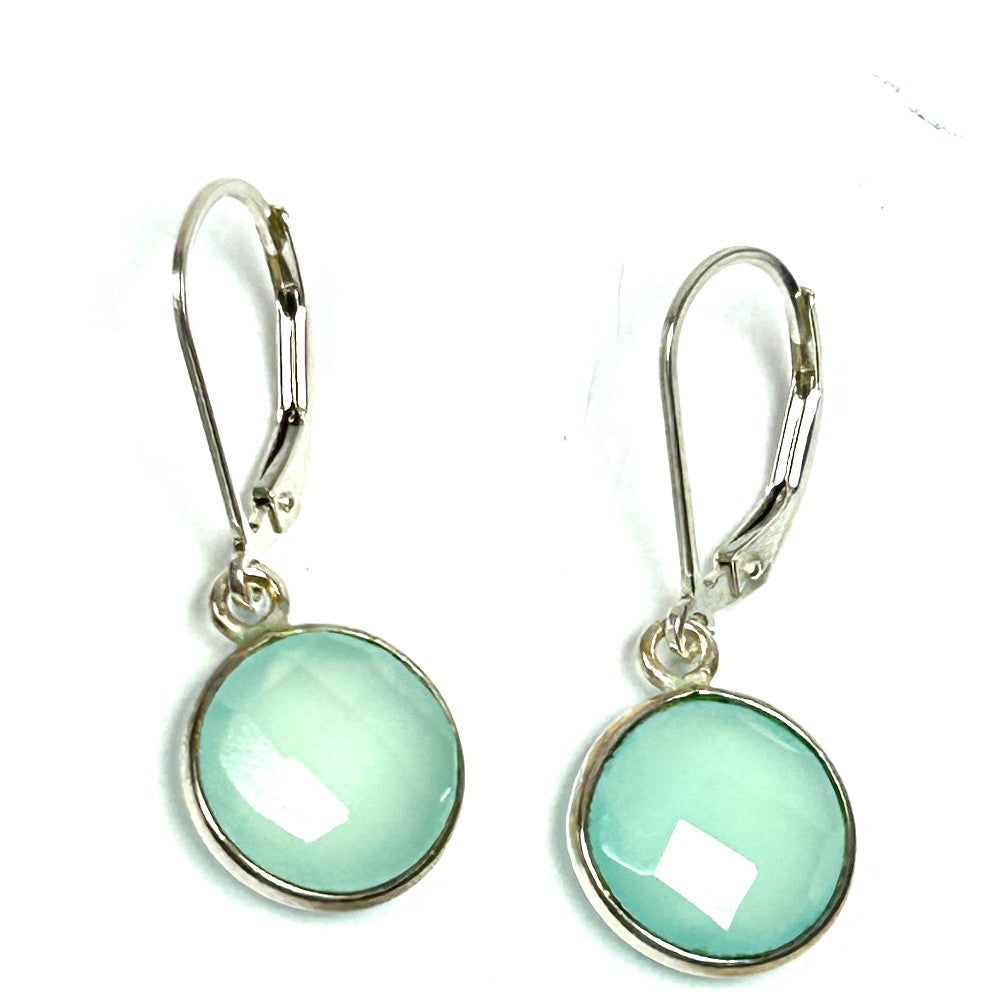 Aqua Chalcedony and Sterling Silver Earrings - by Sarita Kamat Designs|4896