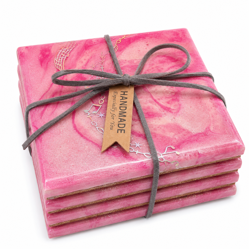 Pink Musical Coasters - set of 4|4199
