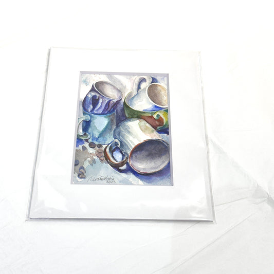 My Cup Falleth Over - Watercolor by Diane Kotin