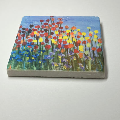 Marble Tile Coaster #3 Tulips