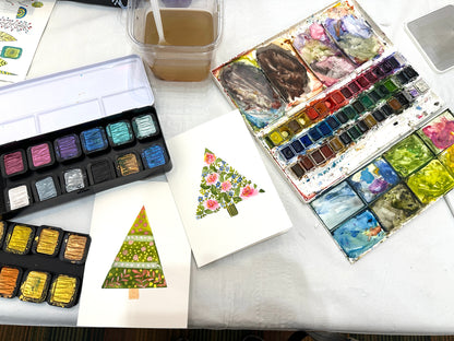 11-07-2025, 5:00pm - 7:00 pm, Make Holiday Cards in Watercolors with Sarita Kamat